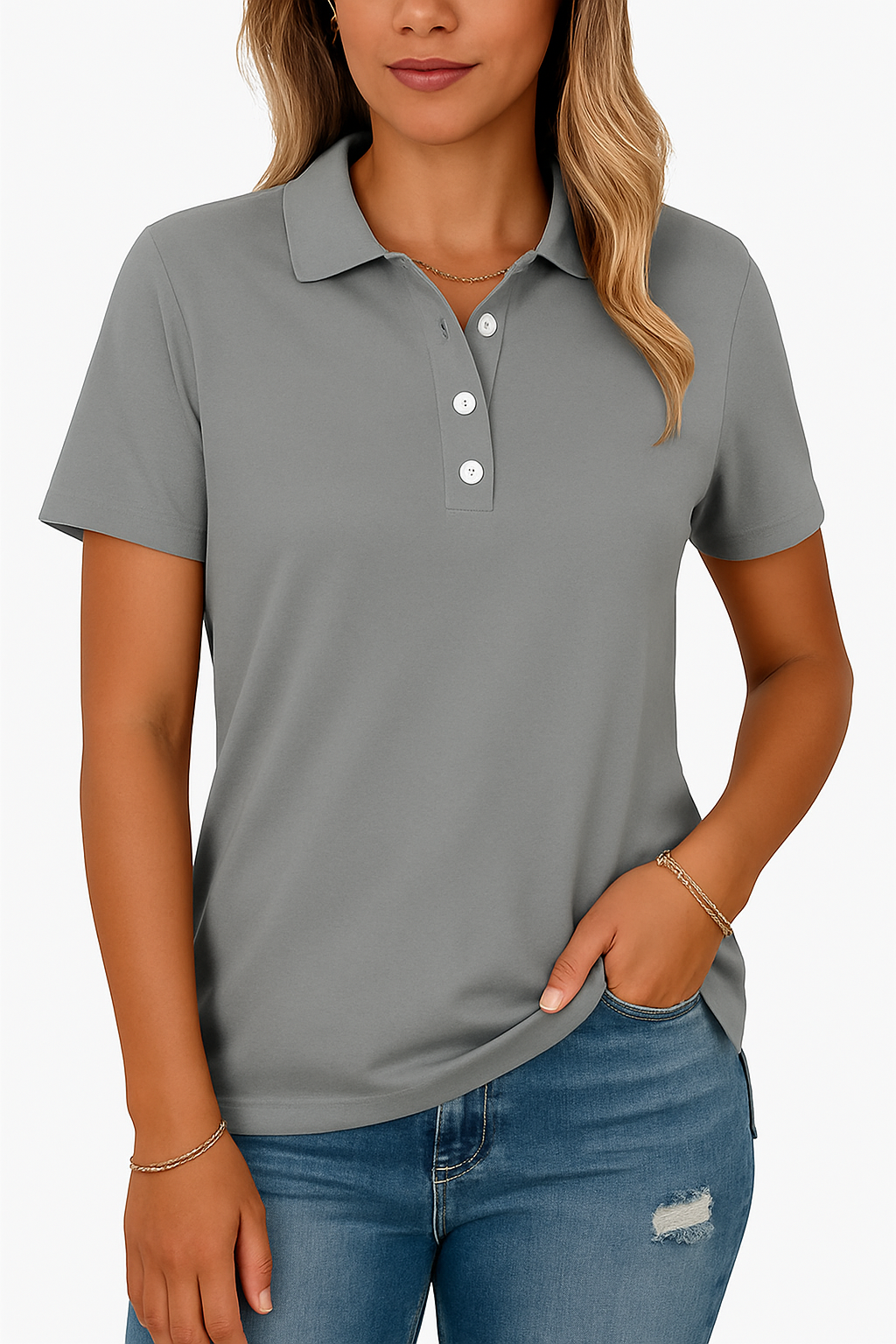 Sanna – Elegant Piqueskjorte