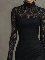 Teresa – Elegant svart maxi-kjole med fishtail