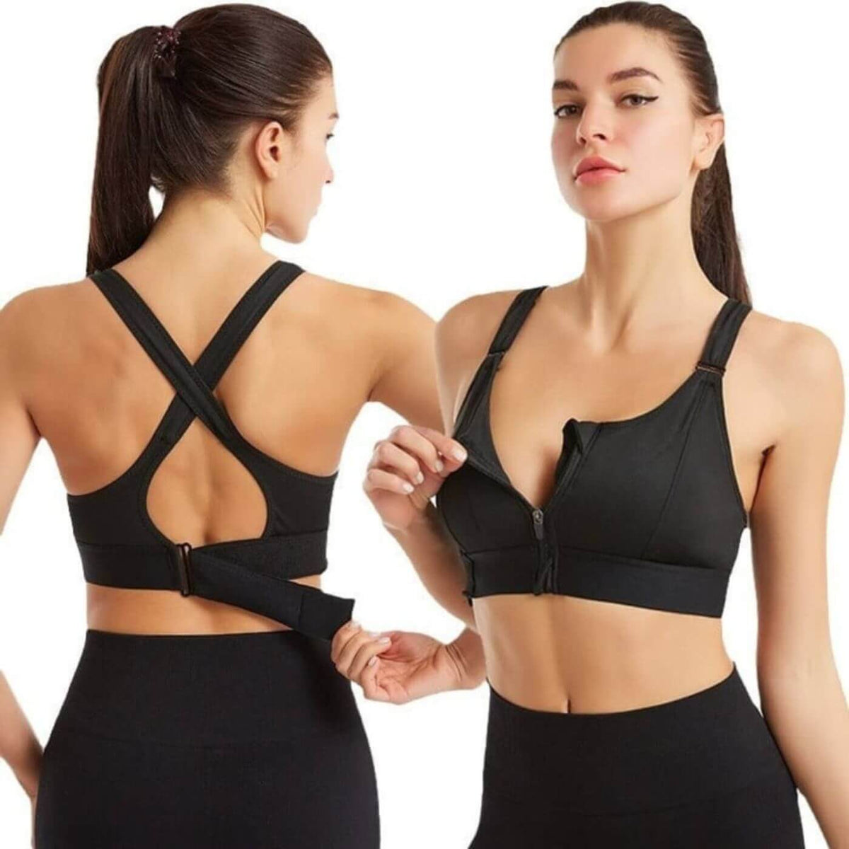 FlexBra™ – Sports-BH med Glidelås og Push-Up Effekt