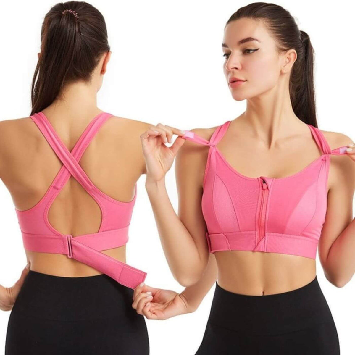 FlexBra™ – Sports-BH med Glidelås og Push-Up Effekt