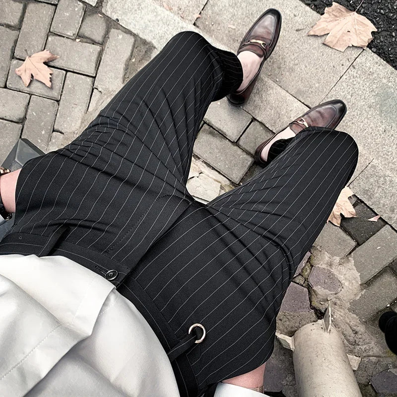 Pinstripe slim-straight dressbukser